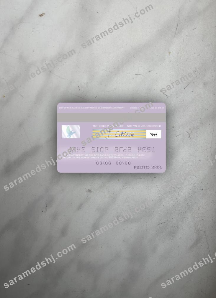 Netherlands SNS Bank visa debit card photolook back
